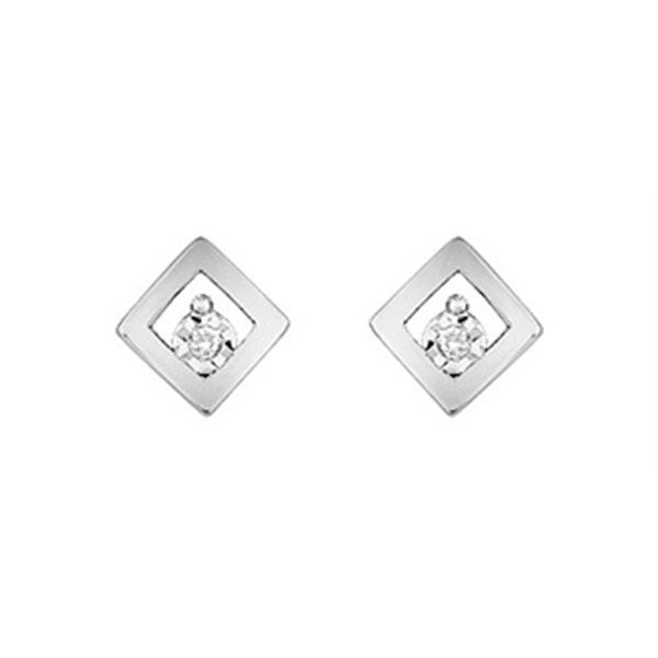 Boucles d'oreilles clou diamant 0.02 Or Blanc 750