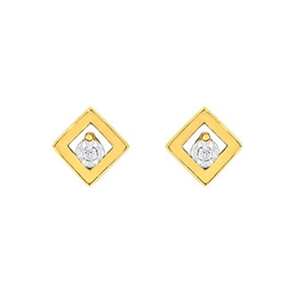 Boucles d'oreilles clou diamant 0.02ct Or Jaune et blanc Or 750