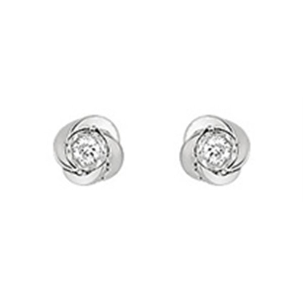 Boucles d'oreilles clou diamant 0.03 Or Blanc 750