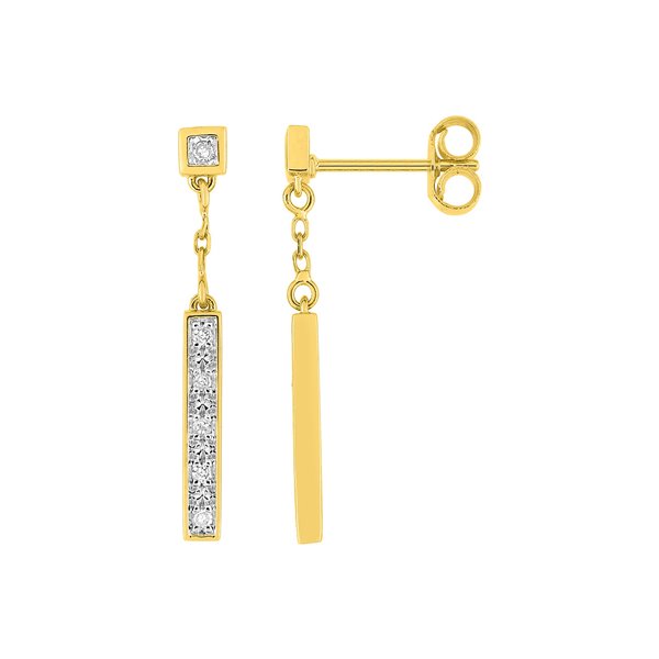 Boucles d'oreilles pendantes diamant 0.062 bicolore Or 750