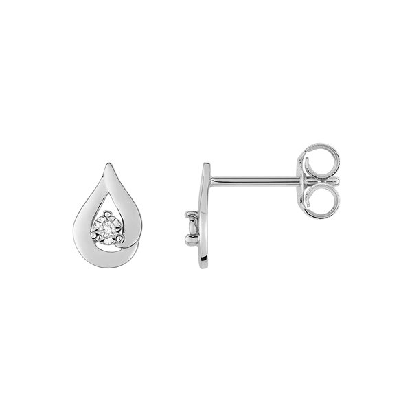 Boucles d'oreilles clou diamant 0.01 Or Blanc 750