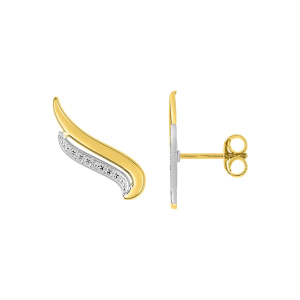 Boucles d'oreilles clou diamant 0.006ct Or Jaune et blanc Or 750