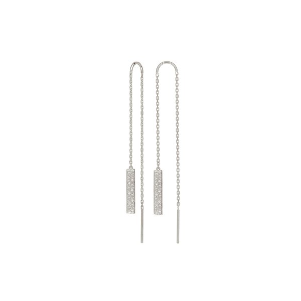 Boucles d'oreilles traversantes diamant 0.048ct Or Blanc 750