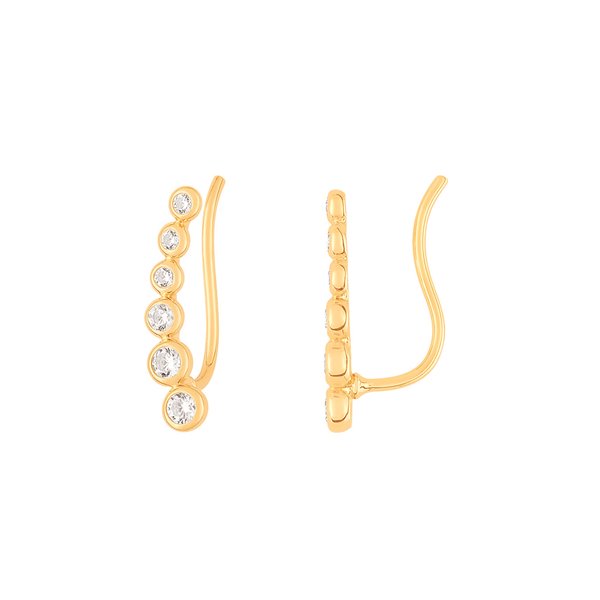 Boucles d'oreilles crochet oxyde(s) de zirconium Or Jaune 375