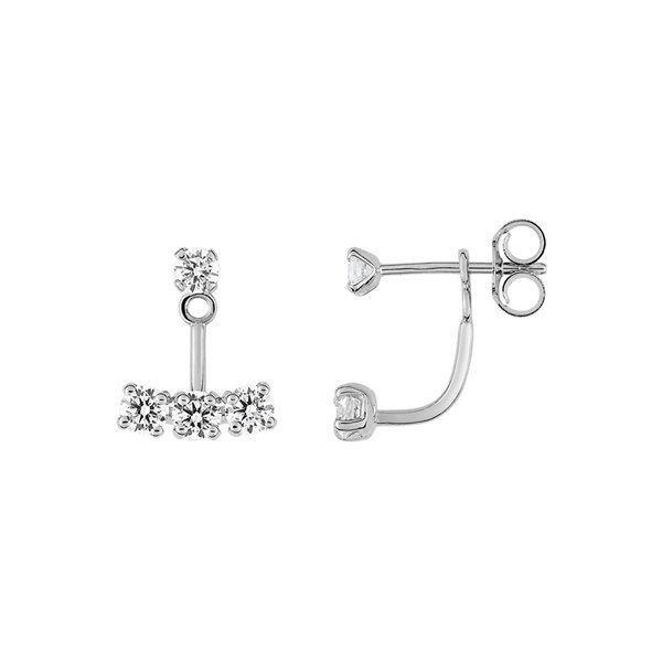 Boucles d'oreilles pendantes oxyde(s) de zirconium 1.26c Or Blanc 375