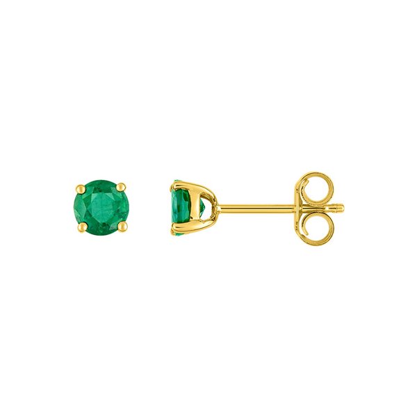 Boucles d'oreilles clou émeraude 0.55 Or Jaune 750