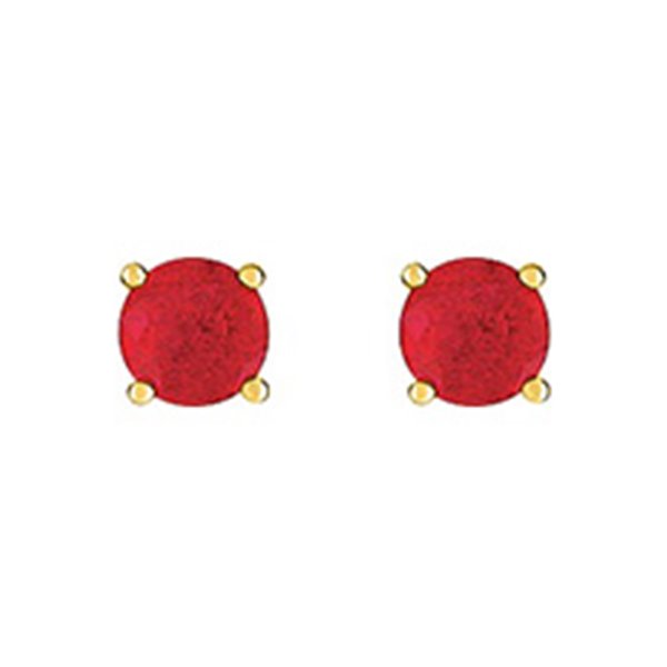 Boucles d'oreilles clou rubis 0.74 Or Jaune 750