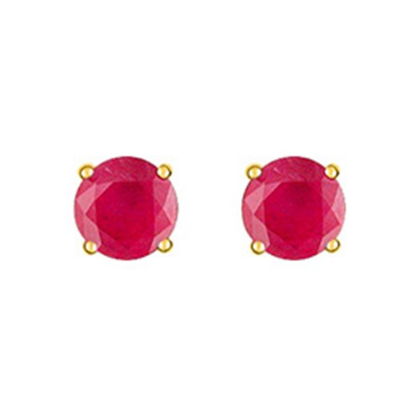 Boucles d'oreilles clou rubis 5mm Or Jaune 750