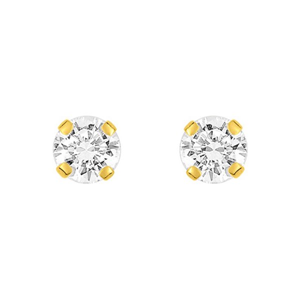 Boucles d'oreilles clou oxyde(s) de zirconium 1.24c Or Jaune 750