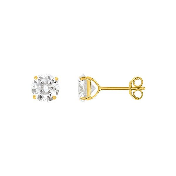 Boucles d'oreilles clou oxyde(s) de zirconium 2.84c Or Jaune 750