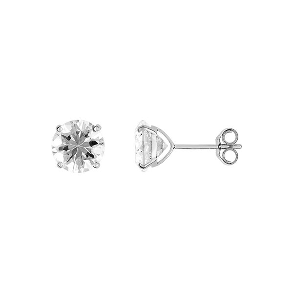 Boucles d'oreilles clou oxyde(s) de zirconium 4.44 Or Blanc 750