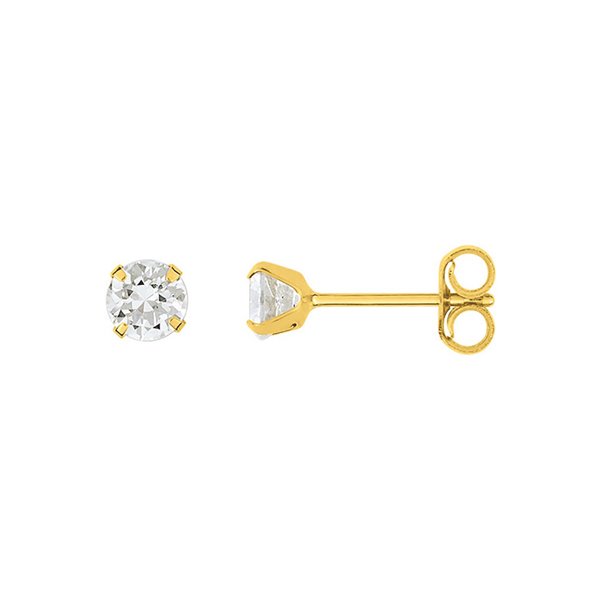 Boucles d'oreilles clou oxyde(s) de zirconium Or Jaune 750