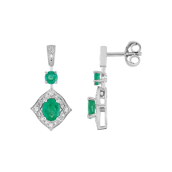 Boucles d'oreilles pendantes EM0.91 diamant 0.056 Or Blanc 750