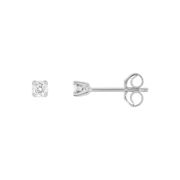 Boucles d'oreilles clou diamant 0.06 Or Blanc 750