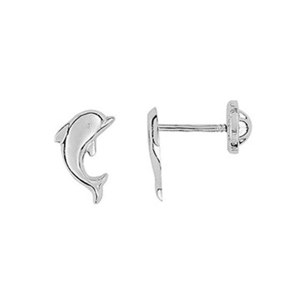 Boucles d'oreilles clou vis Or Blanc 750