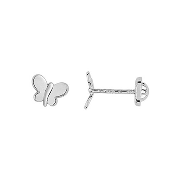 Boucles d'oreilles clou vis Or Blanc 750