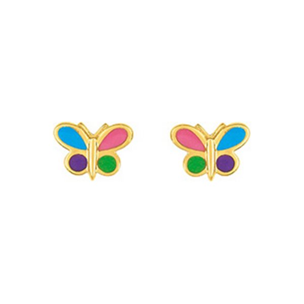 Boucles d'oreilles clou vis laqué Or Jaune 750