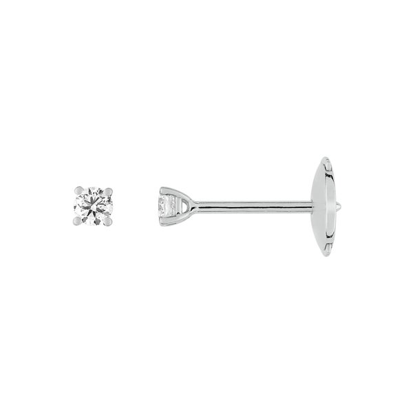 Boucles d'oreilles clou diamant 0.15 Or Blanc 750