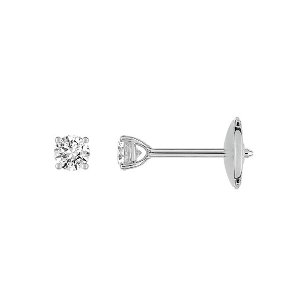 Boucles d'oreilles clou solitaire 0.4ct Or Blanc 750