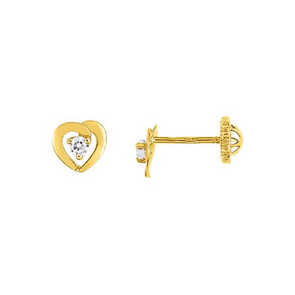 Boucles d'oreilles clou vis oxyde(s) de zirconium Or Jaune 750