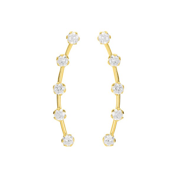 Boucles d'oreilles divers oxyde(s) de zirconium Or Jaune 375