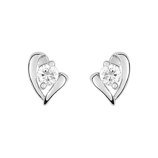 Boucles d'oreilles clou oxyde(s) de zirconium Or Blanc 375