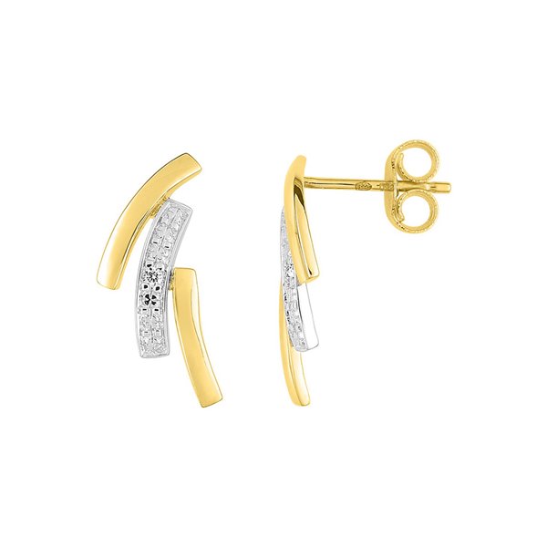 Boucles d'oreilles clou diamant 0.01ct Or Jaune 375 rhodiée