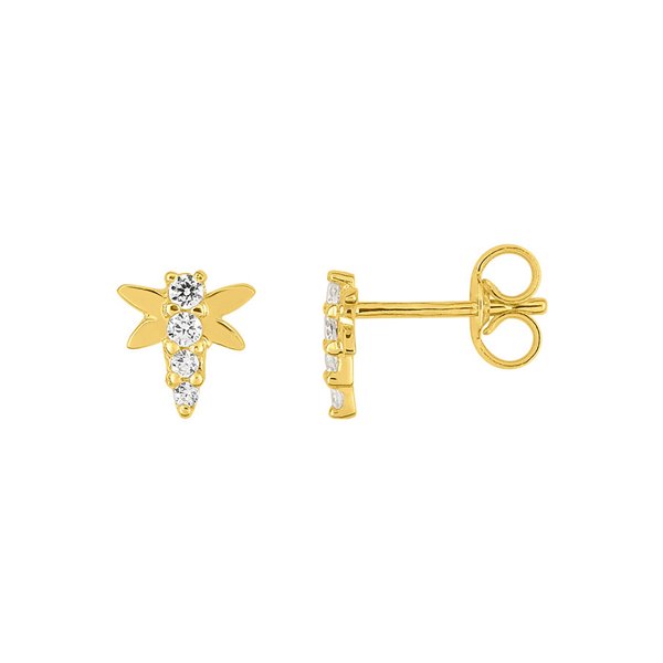 Boucles d'oreilles clou oxyde(s) de zirconium Or Jaune 375