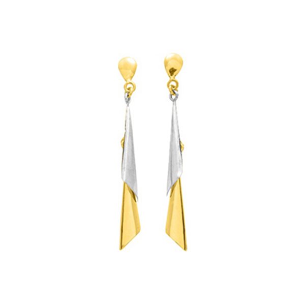 Boucles d'oreilles pendantes Or Jaune 375 rhodiée