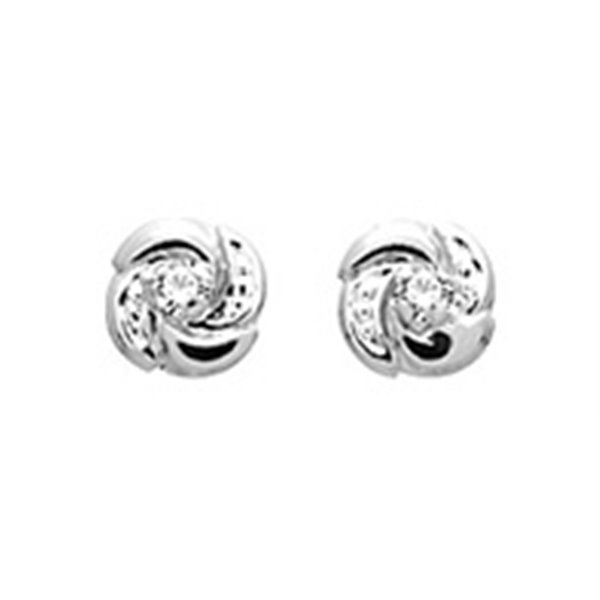 Boucles d'oreilles clou diamant 0.012ct Or Jaune 375 rhodiée