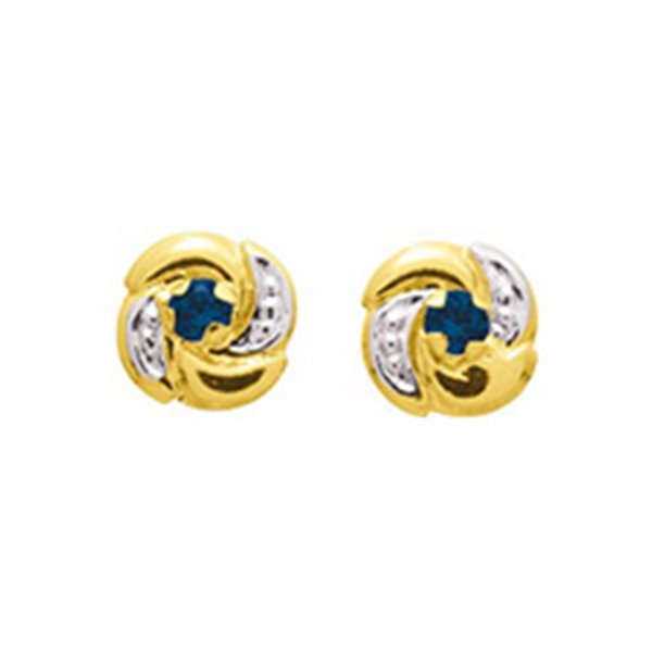 Boucles d'oreilles clou saphir Or Jaune 375