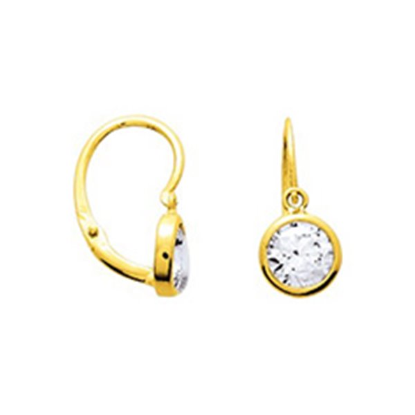 Boucles d'oreilles brisu oxyde(s) de zirconium Or Jaune 375