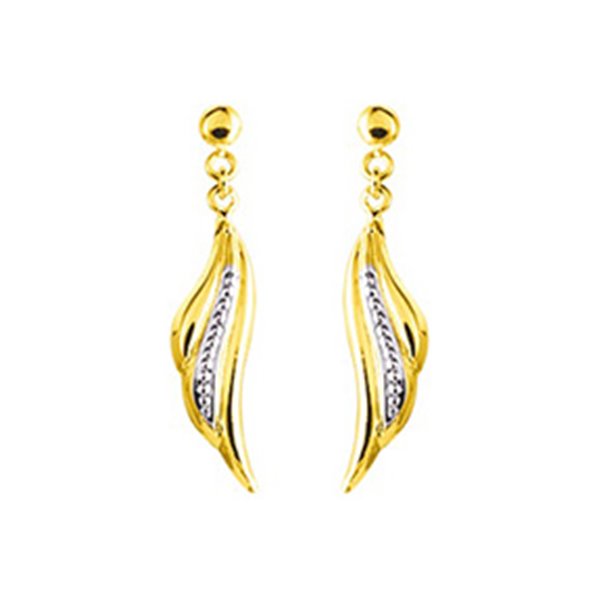 Boucles d'oreilles pendantes Or Jaune 375 rhodiée