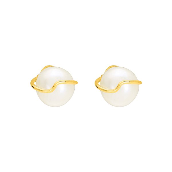 Boucles d'oreilles clou perle de culture d'eau douce Or Jaune 375