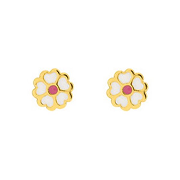 Boucles d'oreilles clou vis enfant laqué Or Jaune 750