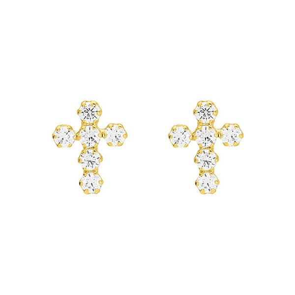 Boucles d'oreilles clou oxyde(s) de zirconium Or Jaune 750