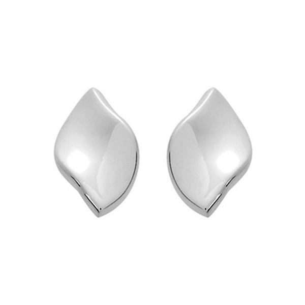 Boucles d'oreilles clou électroformées Or Jaune 750 rhodiée