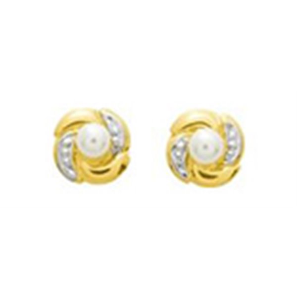 Boucles d'oreilles clou perle de culture d'eau douce Or Jaune 750