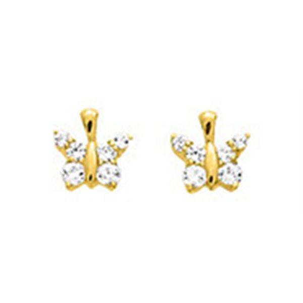 Boucles d'oreilles clou oxyde(s) de zirconium Or Jaune 750