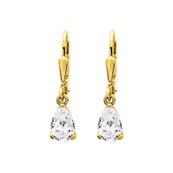 Boucles d'oreilles dormeuses oxyde(s) de zirconium Or Jaune 750