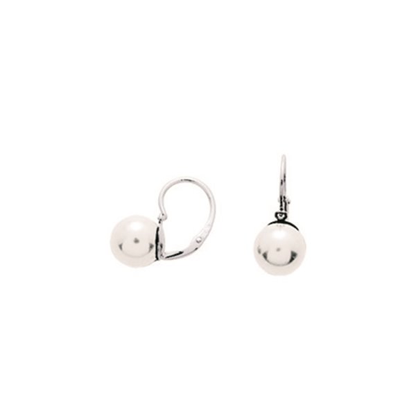 Boucles d'oreilles brisu perle de culture d'eau douce Or Blanc 750