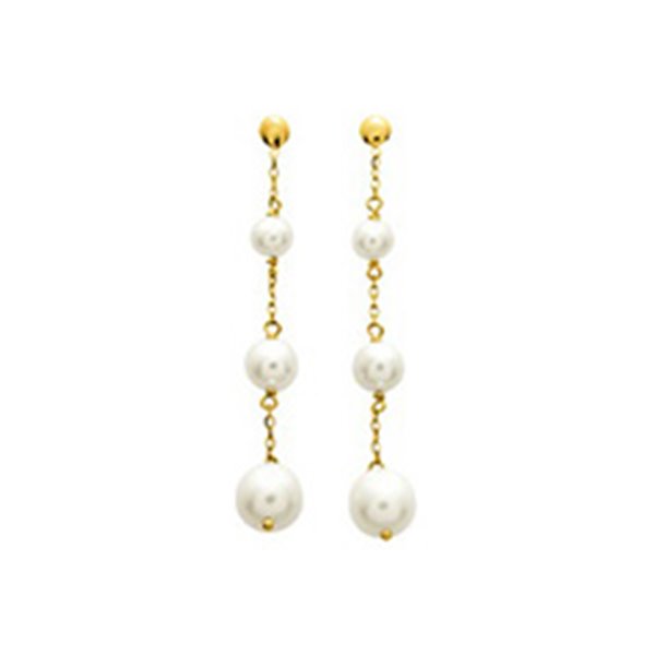 Boucles d'oreilles pendantes perle de culture d'eau douce Or Jaune 750