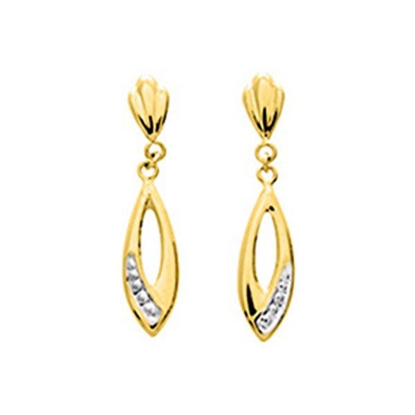 Boucles d'oreilles pendantes Or Jaune 750 rhodiée