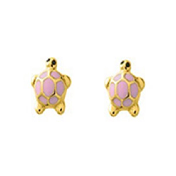 Boucles d'oreilles clou vis laqué Or Jaune 750