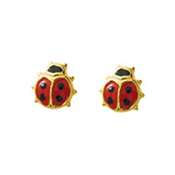 Boucles d'oreilles clou laqué Or Jaune 750