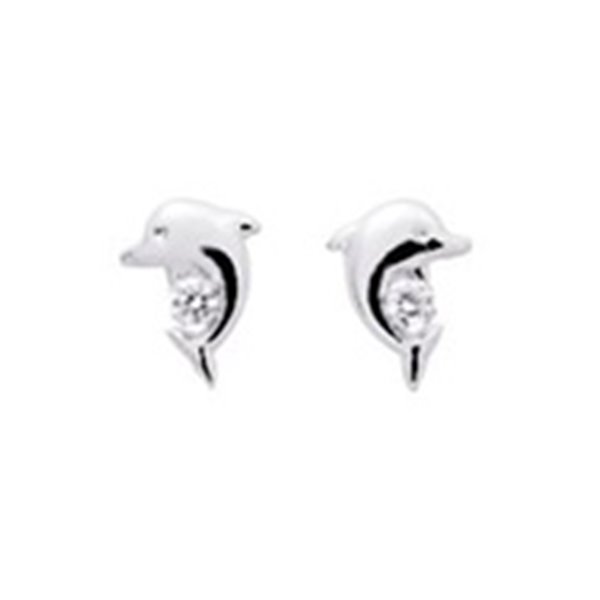 Boucles d'oreilles clou oxyde(s) de zirconium Or Blanc 750