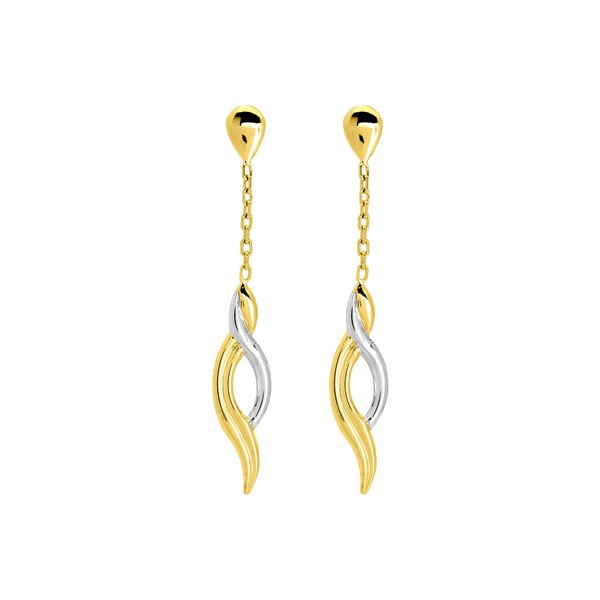 Boucles d'oreilles pendantes Or Jaune 750 rhodiée