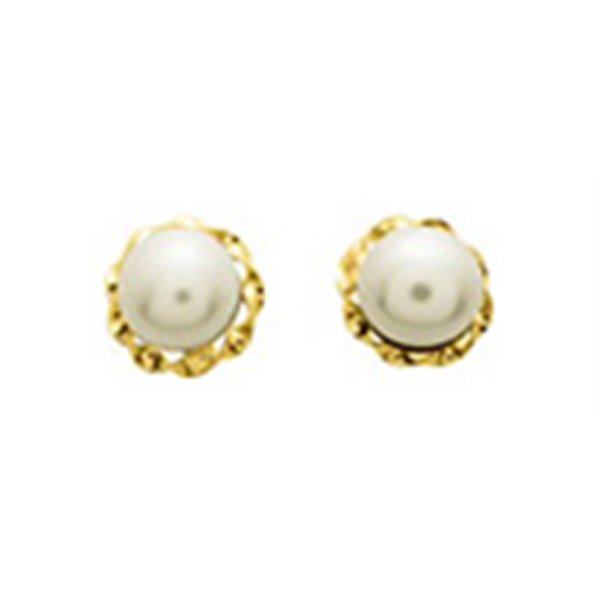 Boucles d'oreilles clou perle de culture d'eau douce Or Jaune 750