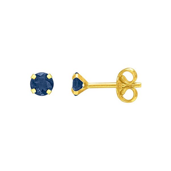 Boucles d'oreilles clou 4 griffes saphir 0.8c.4mm Or Jaune 750