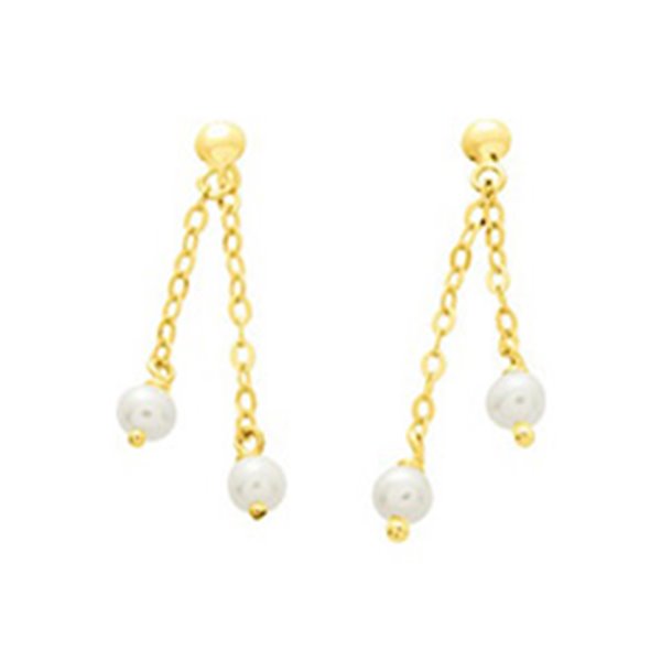 Boucles d'oreilles pendantes perle de culture d'eau douce Or Jaune 750